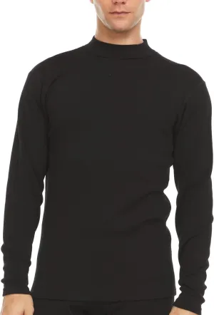 100% Merino Wool Mens Mock Neck - Expedition Weight Long Sleeve - Mid Layer - Warm Under Shirt