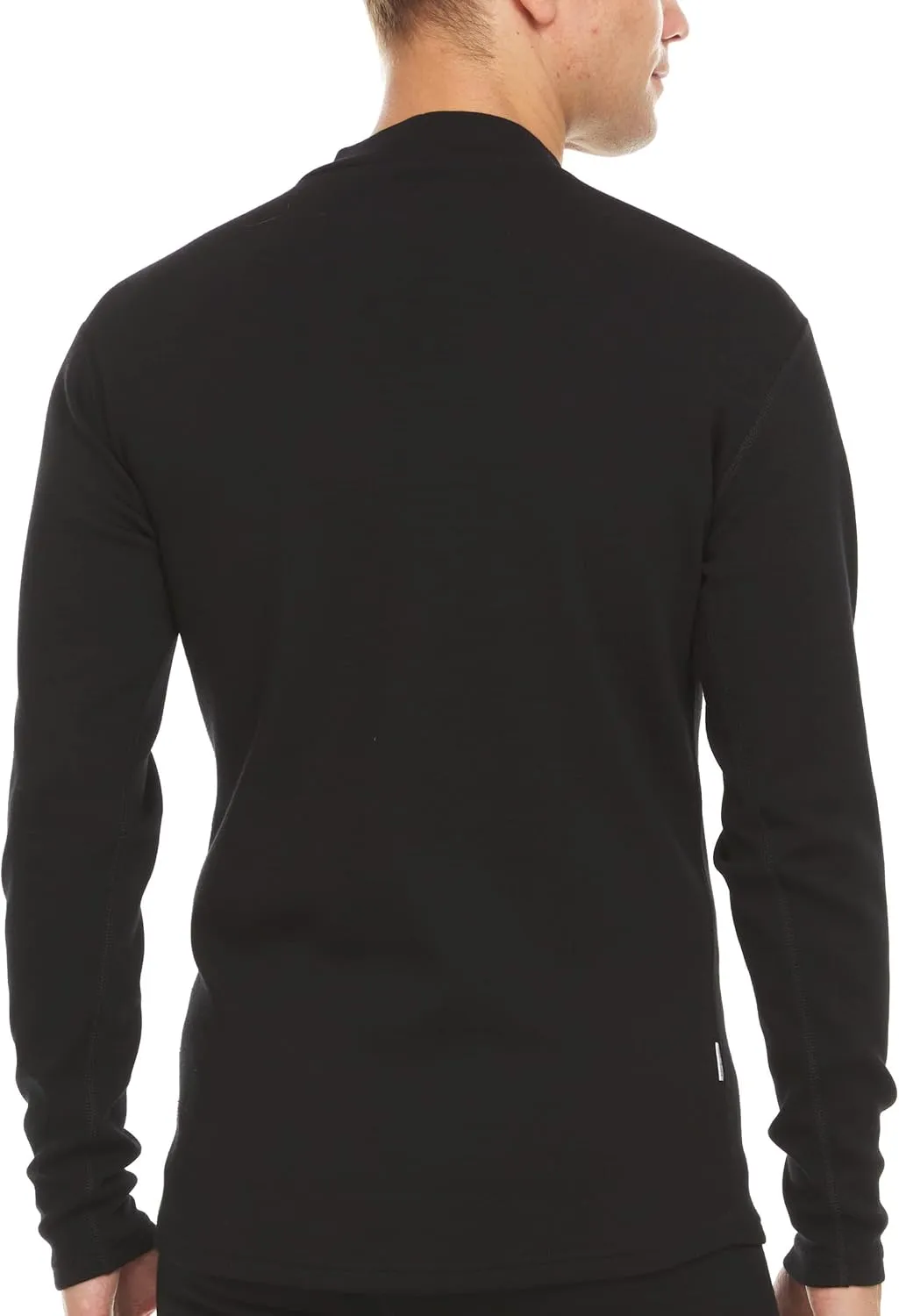100% Merino Wool Mens Mock Neck - Expedition Weight Long Sleeve - Mid Layer - Warm Under Shirt