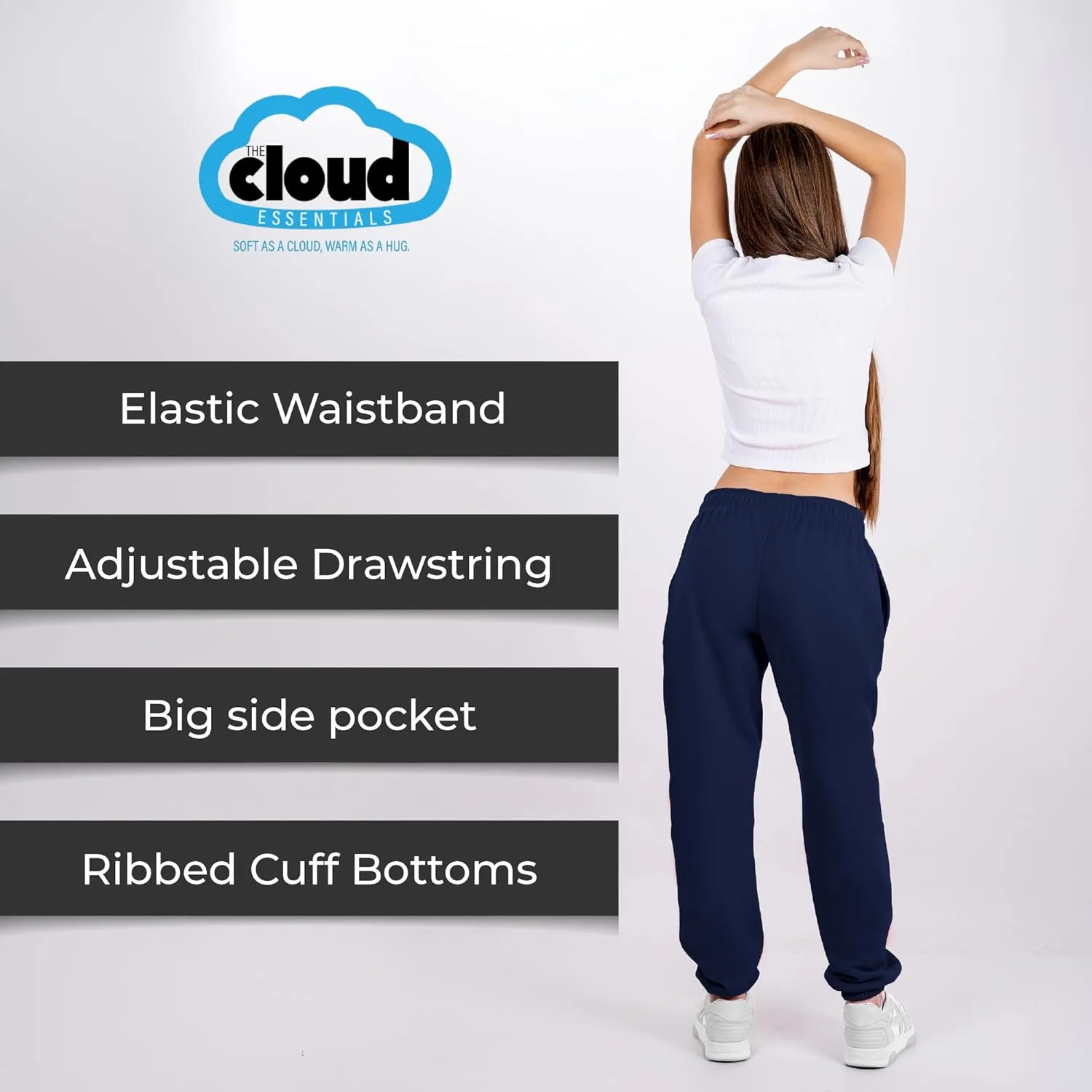 3 Pack Womens Sweatpants Comfortable Fleece Ladies Joggers