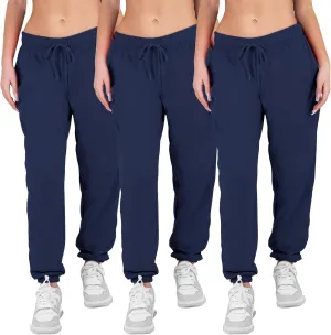 3 Pack Womens Sweatpants Comfortable Fleece Ladies Joggers