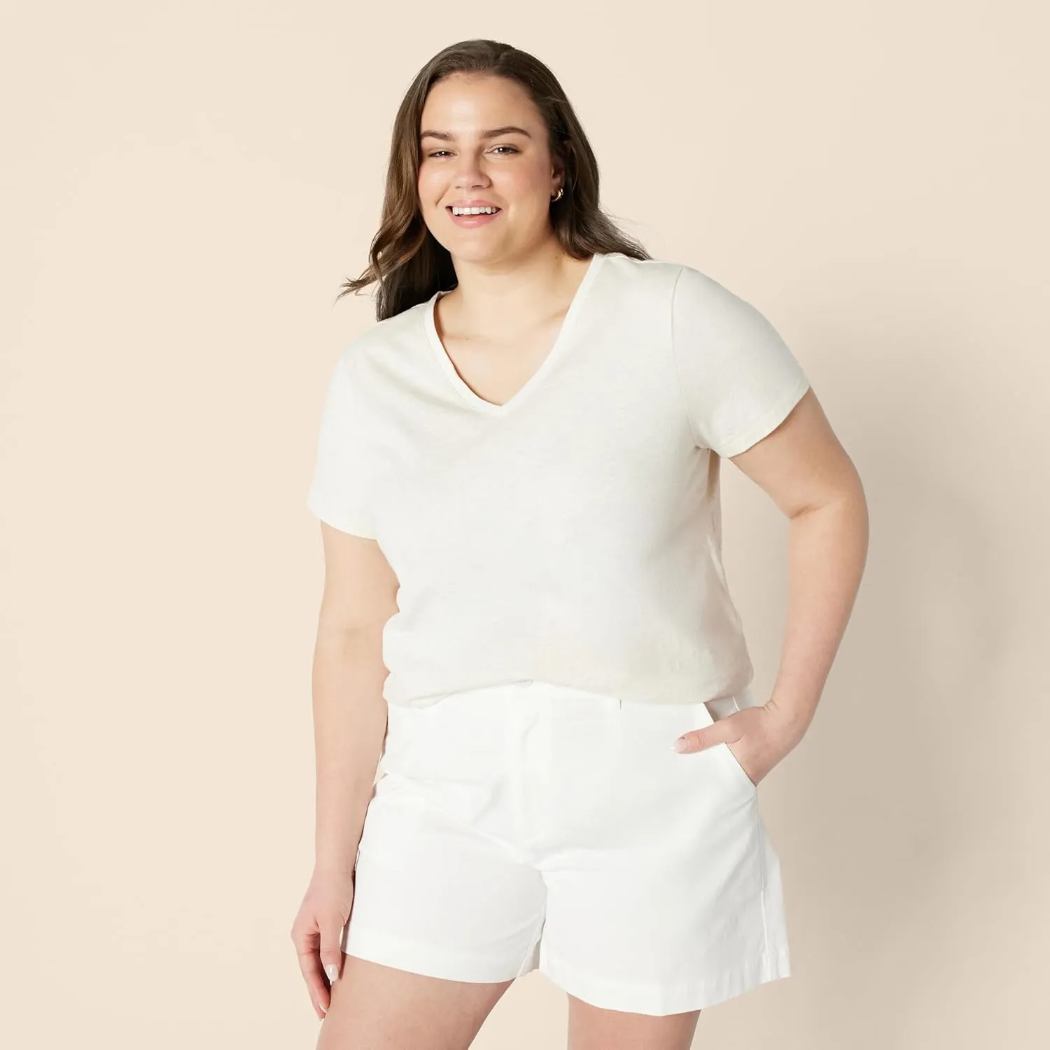 Amazon Essentials Women's Regular Fit 100% Cotton V-Neck Short Sleeve T-Shirt, Multipacks
