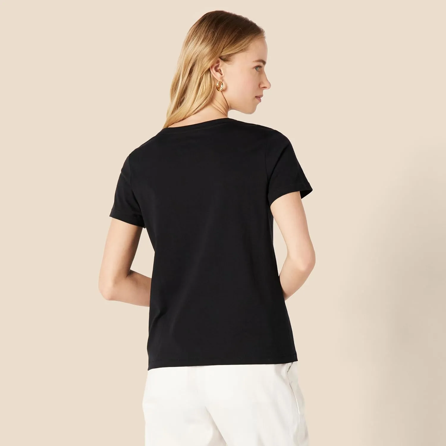 Amazon Essentials Women's Regular Fit 100% Cotton V-Neck Short Sleeve T-Shirt, Multipacks