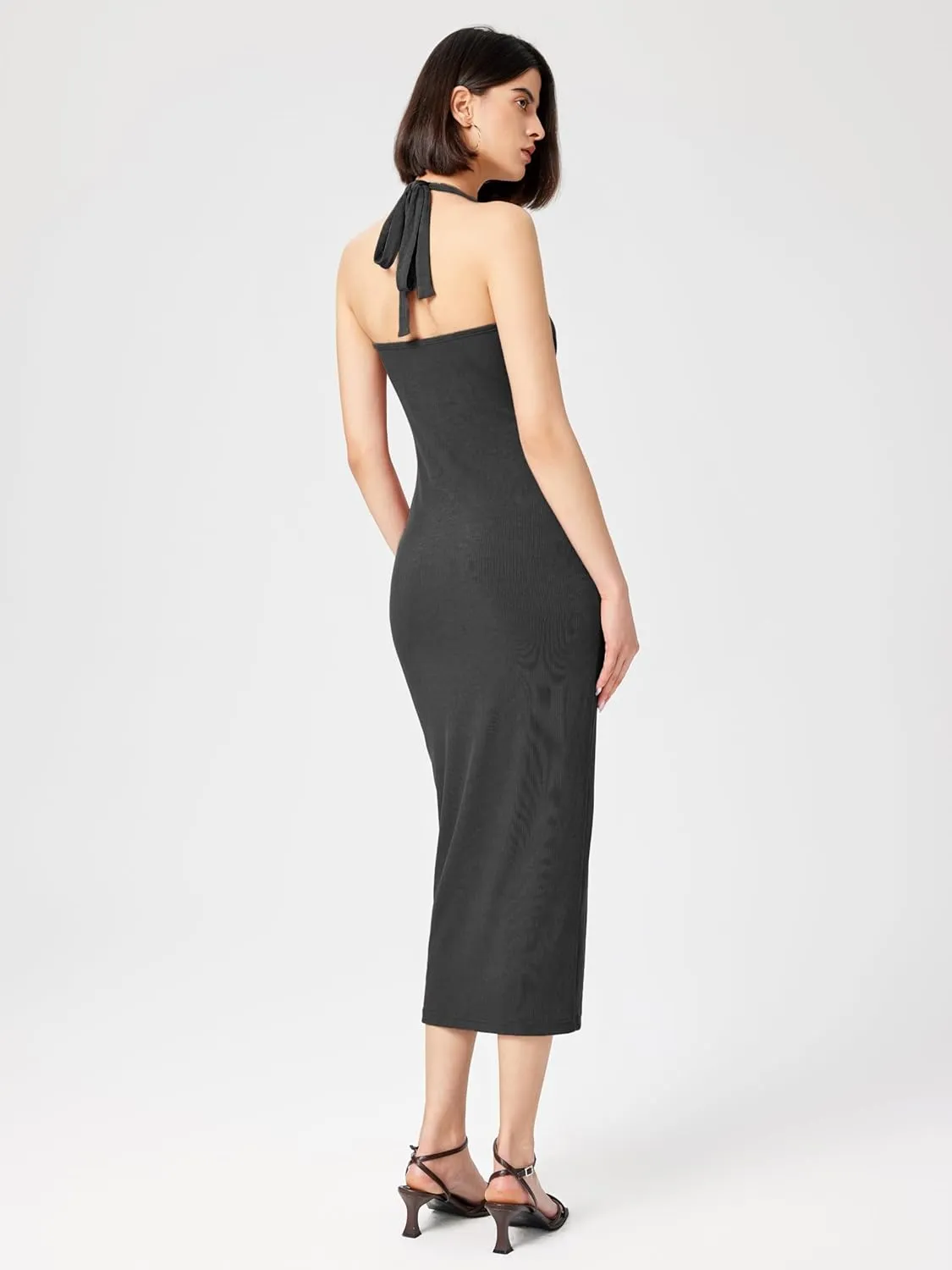 CIDER Women's Summer Bodycon Dress Halter Maxi Dress Knit Sleeveless Long Dresses Party Club Dresses Trendy