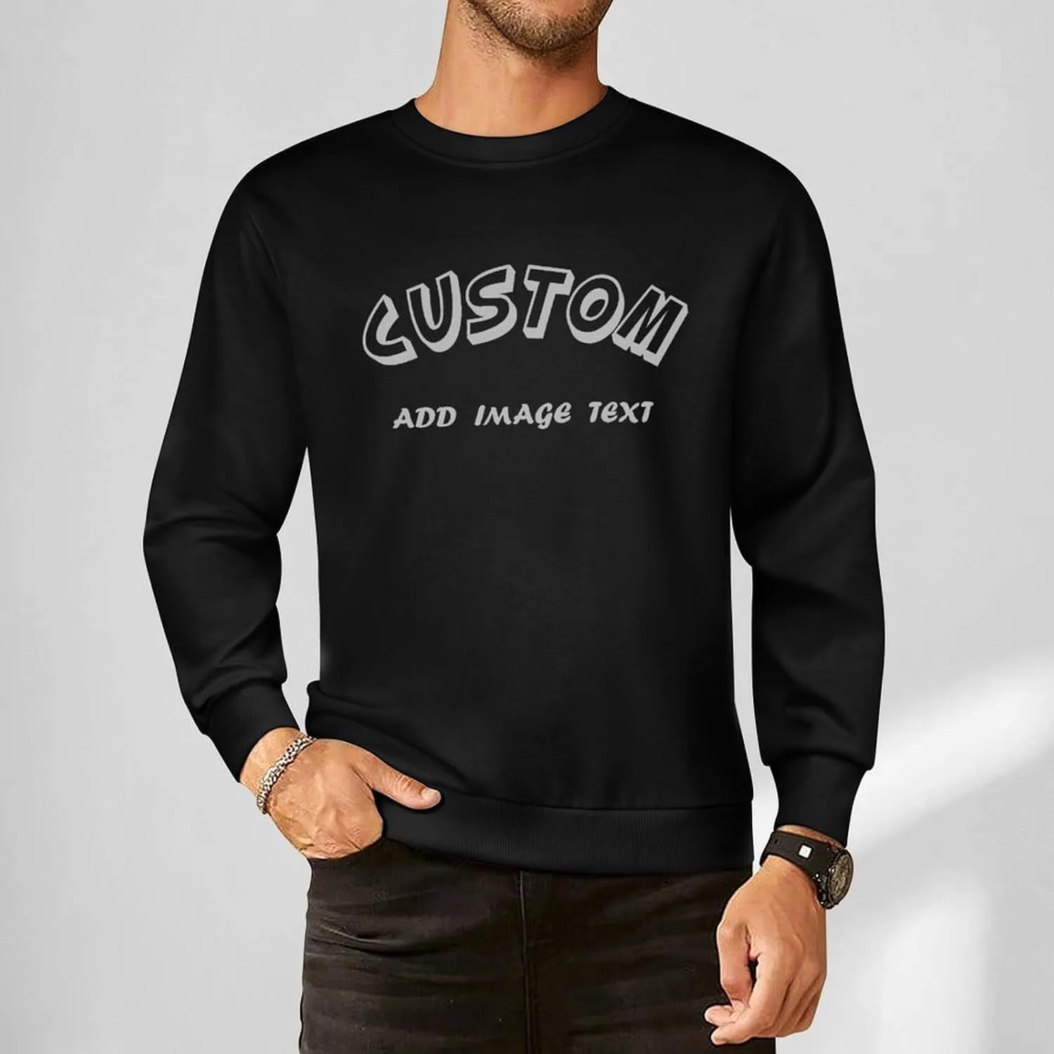 Custom Sweatshirt 100% Cotton Personalized Crewneck Sweatshirts for Women Men Gift