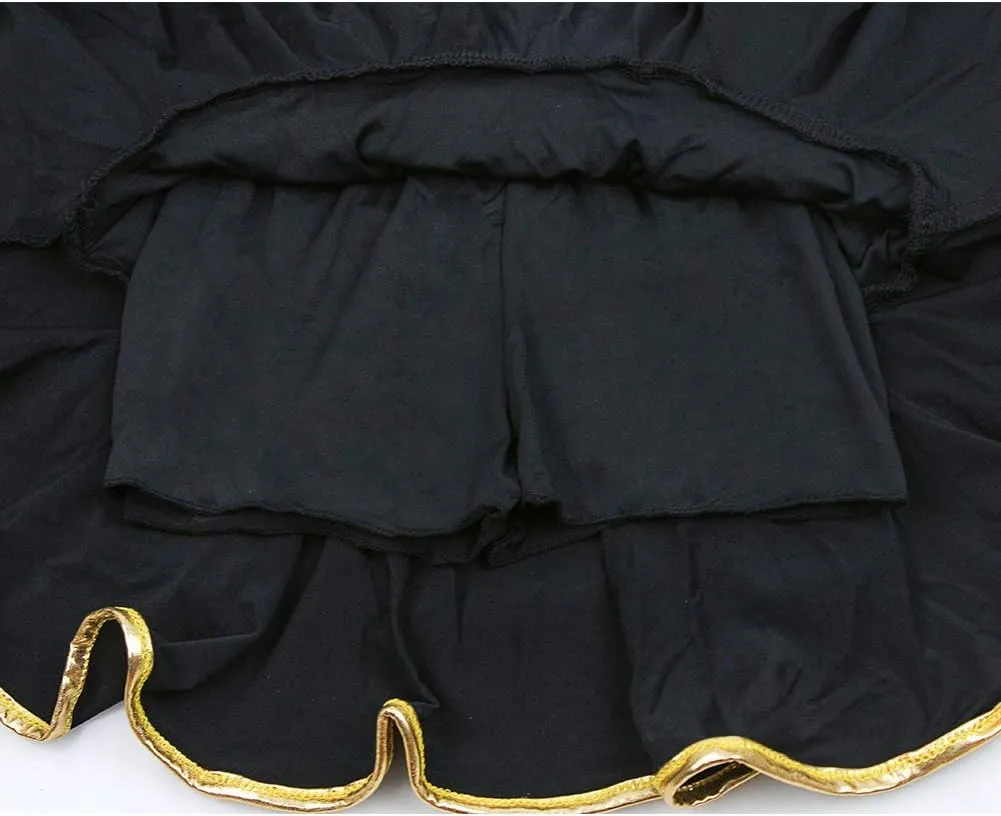 Daydance Girl's Dance Skirt Latin Ballroom Samba Tango Practice Dress with Boy Shorts