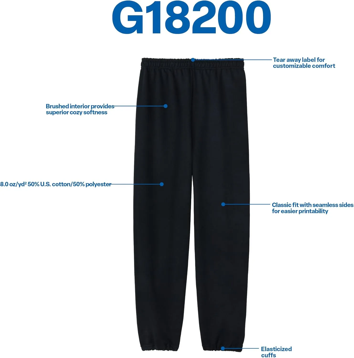 Gildan Adult Fleece Elastic Bottom Sweatpants, Style G18200