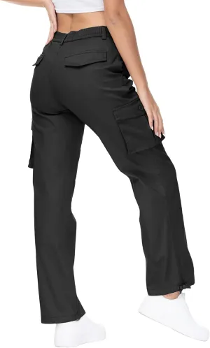 Gopune Women's Hiking Cargo Pants Lightweight Outdoor Travel Work Casual Cotton Pants with 7 Pockets