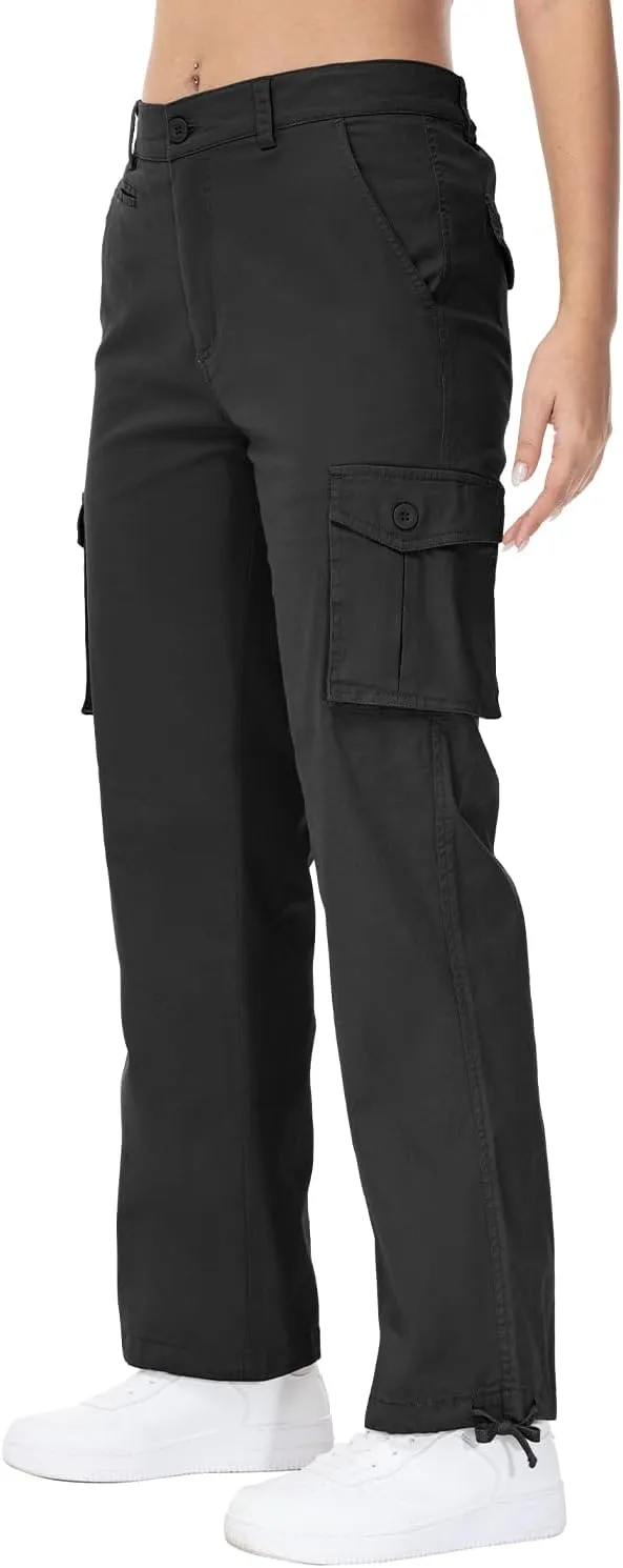 Gopune Women's Hiking Cargo Pants Lightweight Outdoor Travel Work Casual Cotton Pants with 7 Pockets