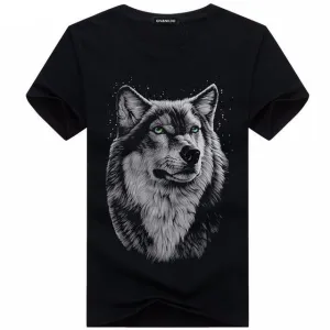 High Quality Wolf Printed Tees