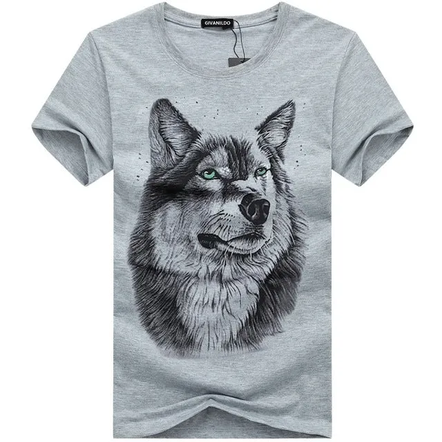 High Quality Wolf Printed Tees