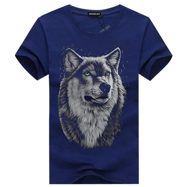 High Quality Wolf Printed Tees