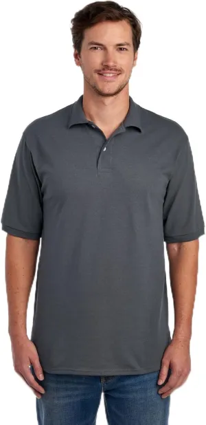 Jerzees Men's Short Sleeve Polo Shirts, Cotton Blend, Two Button Closure, Regular Fit, Sizes S-5x