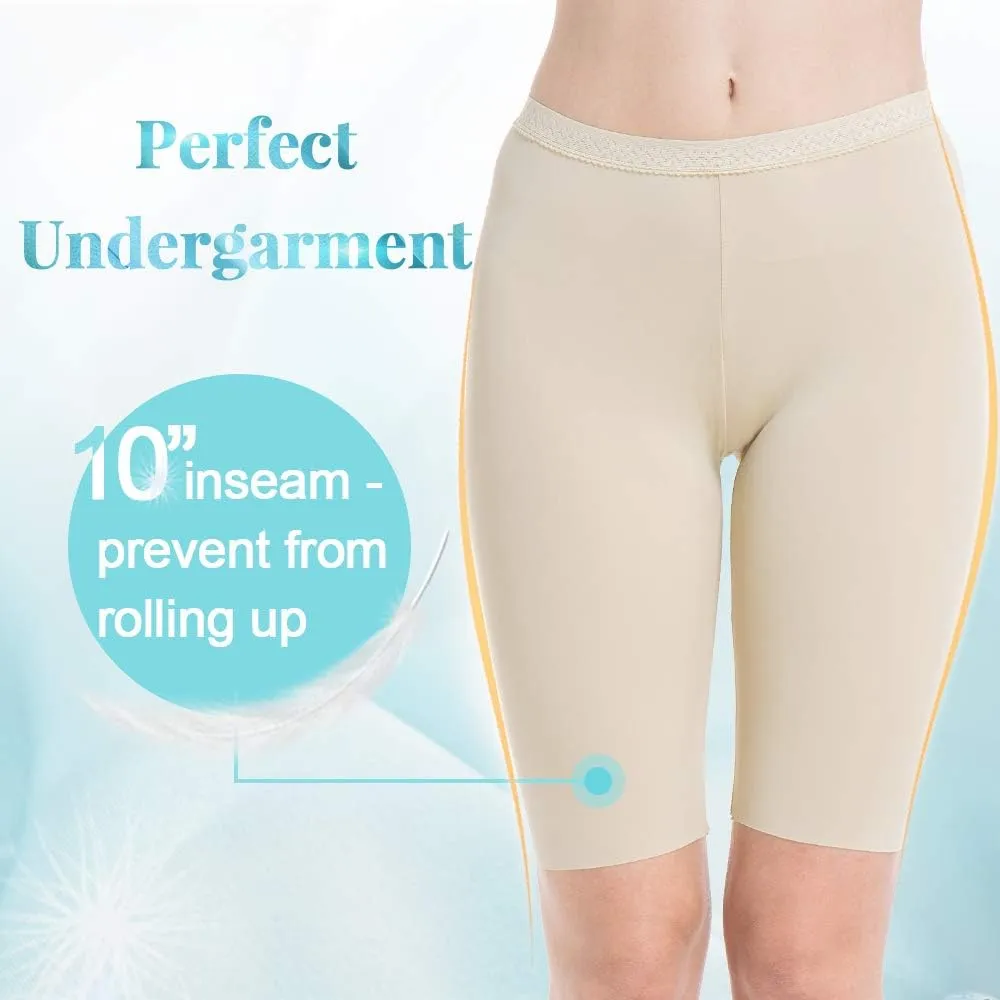 MANCYFIT Slip Shorts for Women Smooth Short Leggings Half Mid Thigh Legging Sleek Undershorts