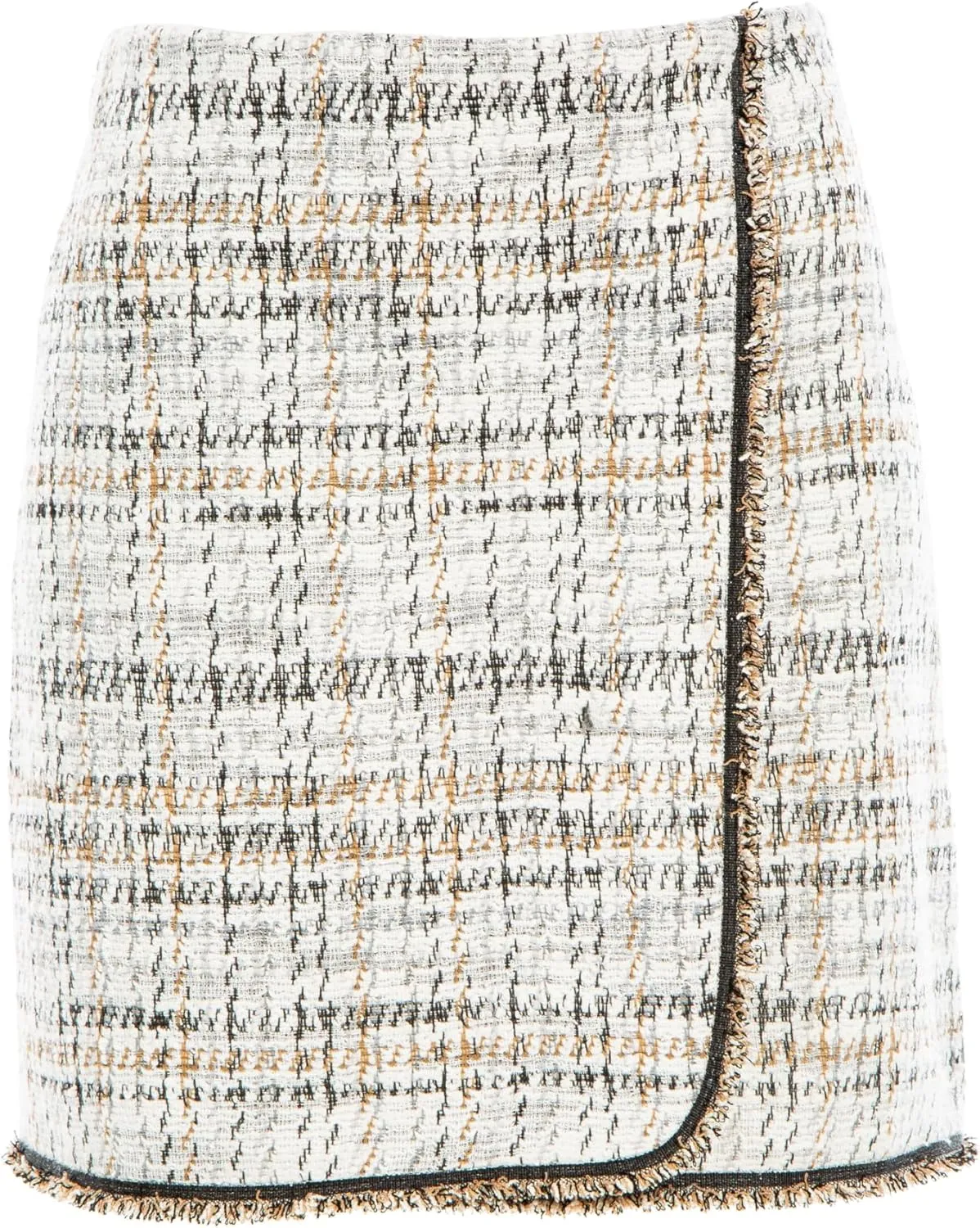 Max Studio Women's Tweed Short Faux Wrap Skirt