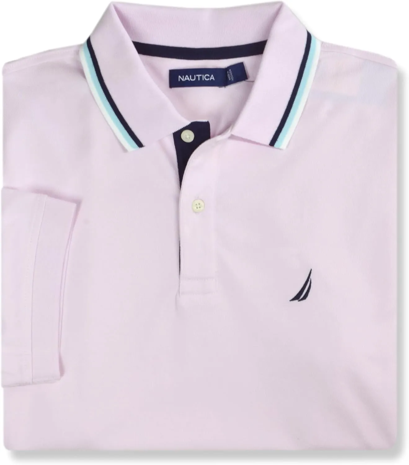Nautica Mens Classic Fit Cotton Blend Smooth Mesh Performance Polo Shirt,