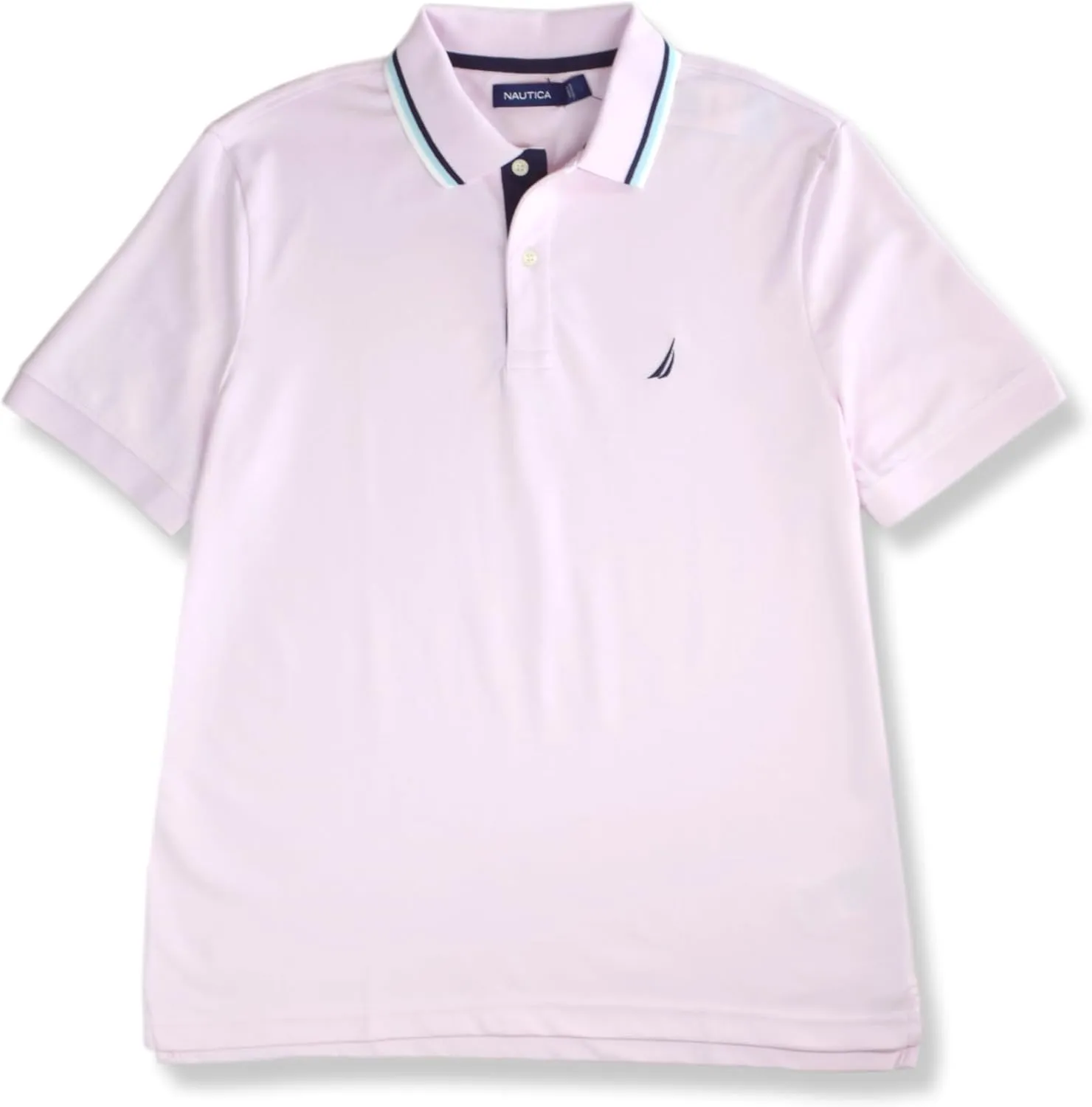 Nautica Mens Classic Fit Cotton Blend Smooth Mesh Performance Polo Shirt,