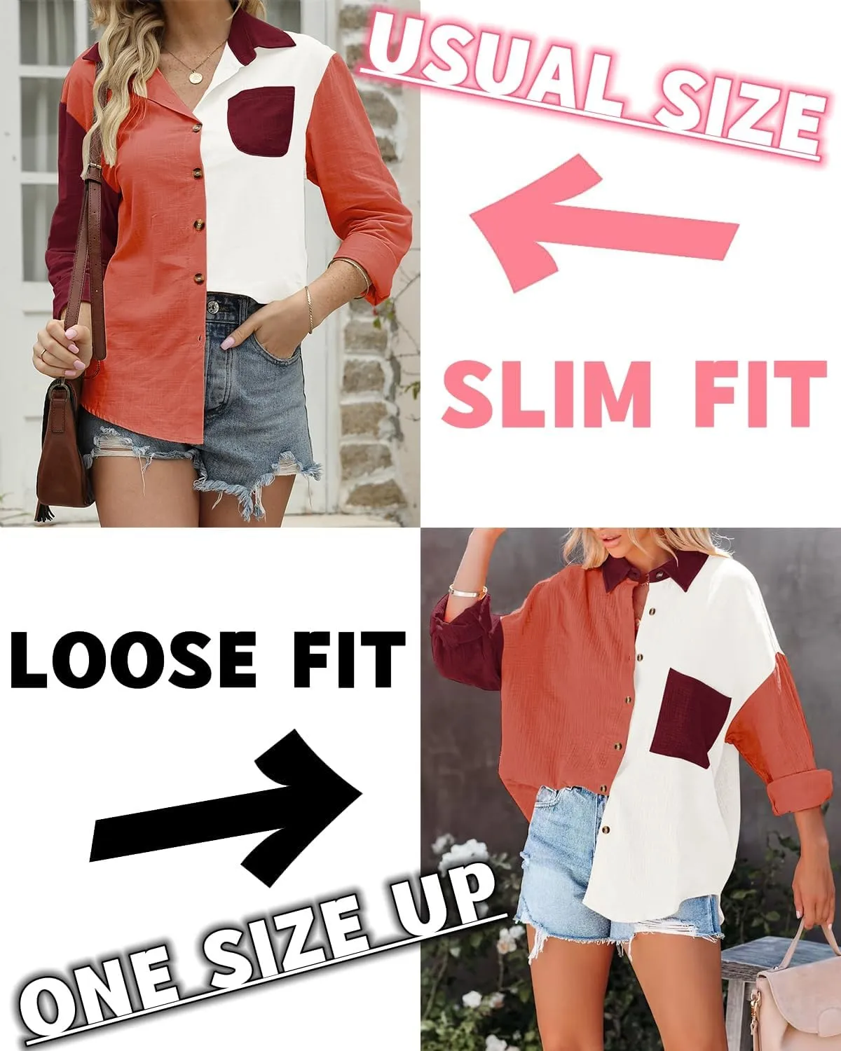 Women's Cotton Linen V Neck Button Down Shirt Long/Roll Up Sleeve Casual Collared Work Blouse Top